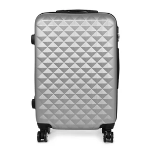 Kép 3/6 - Ezüst Színű Négykerekű Csendes Közepes Méretű Bőrönd