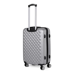 Kép 2/6 - Ezüst Színű Négykerekű Csendes Közepes Méretű Bőrönd