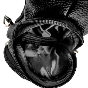 Kép 4/4 - Prestige Fekete Párduc Mintás Műbőr Keresztpántos Táska