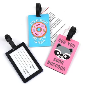 Kép 5/7 - Rózsaszín Mosómedve Mintás Bőröndcímke