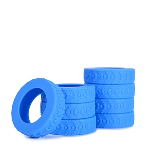 Kép 1/5 - Kék Bőröndkerék Szilikon Védőburkolat - 8db