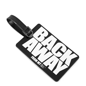 Kép 1/6 - Feliratos Fekete Bőröndcímke