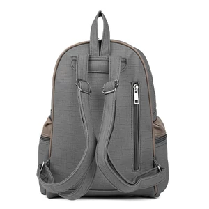 Kép 3/4 - Szürke Szövet Minta Hatású Műbőr Női Hátitáska