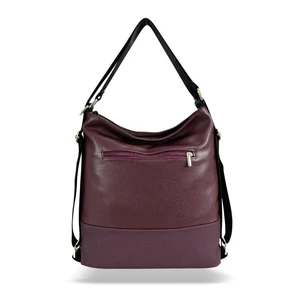 Kép 3/5 - Zellia Bordó Művelúr és Műbőr Váll- és Hátitáska