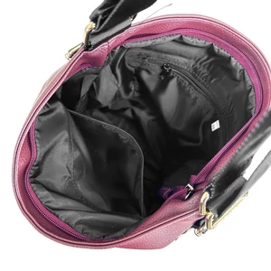 Kép 5/5 - Zellia Bordó Művelúr és Műbőr Váll- és Hátitáska