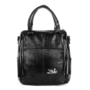 Kép 2/5 - Zellia Fekete Kockás Mintás Női Műbőr Váll- és Hátitáska