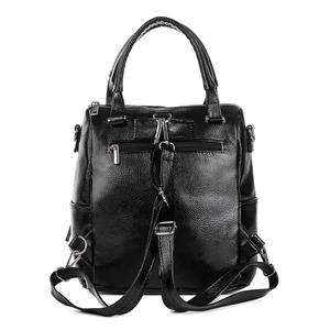 Kép 3/5 - Zellia Fekete Kockás Mintás Női Műbőr Váll- és Hátitáska