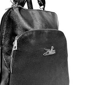 Kép 4/5 - Zellia Fekete Csillogó Női Műbőr Hátitáska