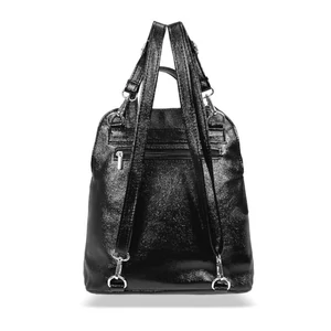 Kép 3/5 - Zellia Fekete Csillogó Női Műbőr Hátitáska