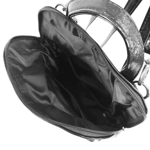 Kép 5/5 - Zellia Fekete Csillogó Női Műbőr Hátitáska