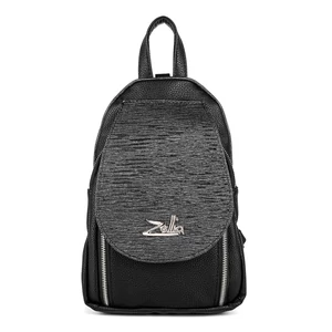 Kép 2/4 - Zellia Fekete Műbőr Női Kis Méretű Hátitáska