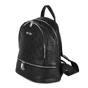 Kép 1/5 - Fekete Mintás Női Hátitáska