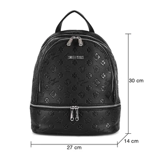 Kép 4/5 - Fekete Mintás Női Hátitáska