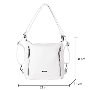 Kép 4/5 - Silvia Rosa Fehér Műbőr Női Váll- és Hátitáska