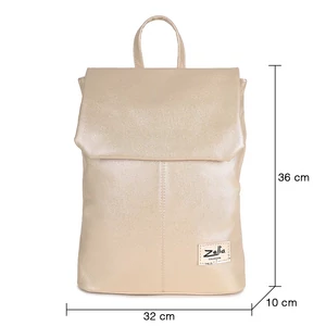 Kép 4/6 - Zellia Világos Arany Színű Műbőr Közepes Méretű Hátizsák