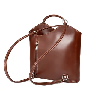 Kép 3/4 - Besty Valódi Bőr Barna Színű Válltáska/Hátizsák