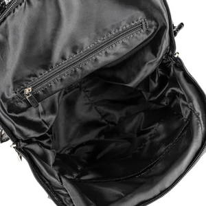 Kép 4/4 - Zellia Fekete Krokodilbőr Mintás Lakk Női Hátitáska