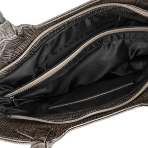 Kép 4/4 - Zellia Bronz Színű Csillogó Mintás Műbőr Női Kézi- és Oldaltáska