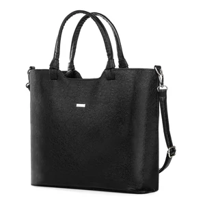 Kép 1/4 - Zellia Fekete Csillogó Műbőr Női Kézi- és Oldaltáska