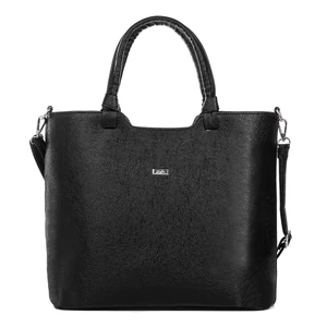 Kép 2/4 - Zellia Fekete Csillogó Műbőr Női Kézi- és Oldaltáska