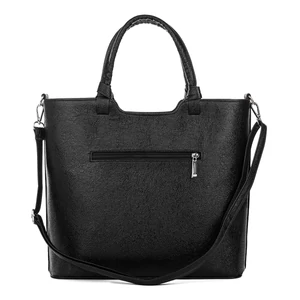 Kép 3/4 - Zellia Fekete Csillogó Műbőr Női Kézi- és Oldaltáska