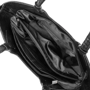 Kép 4/4 - Zellia Fekete Csillogó Műbőr Női Kézi- és Oldaltáska