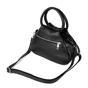 Kép 3/5 - Vera Pelle Fekete Valódi Bőr Kézitáska