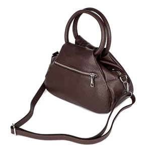 Kép 3/5 - Vera Pelle Kávébarna Valódi Bőr Kézitáska