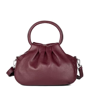 Kép 2/5 - Vera Pelle Bordó Valódi Bőr Kézitáska