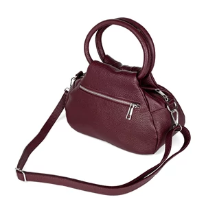 Kép 3/5 - Vera Pelle Bordó Valódi Bőr Kézitáska