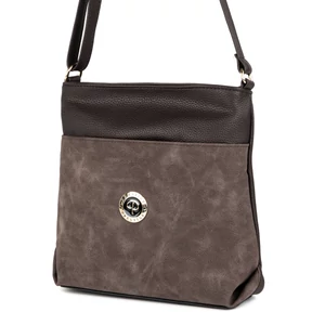 Kép 1/5 - Prestige Kávébarna Női Műbőr És Művelúr Oldaltáska