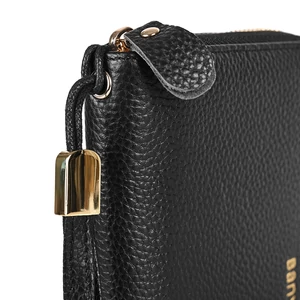 Kép 5/5 - Fekete Valódi Bőr Nagy Méretű Női Pénztárca