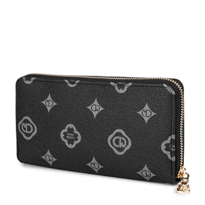 Kép 2/4 - Coveri Fekete Mintás Nagy Méretű Női Pénztárca