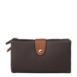 Kép 3/5 - Kávébarna Nagyméretű Sokzsebes Csatos Pénztárca