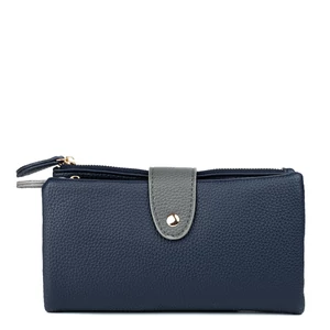 Kép 3/5 - Sötétkék Nagyméretű Sokzsebes Csatos Pénztárca