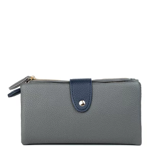 Kép 3/5 - Szürke Nagyméretű Sokzsebes Csatos Pénztárca