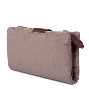 Kép 2/5 - Rózsaszín Nagyméretű Sokzsebes Csatos Pénztárca