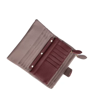 Kép 4/5 - Rózsaszín Nagyméretű Sokzsebes Csatos Pénztárca