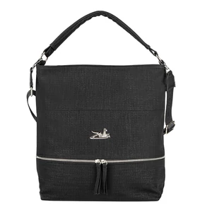 Kép 2/4 - Zellia Fekete Csillámos Szövet Hatású Női Válltáska