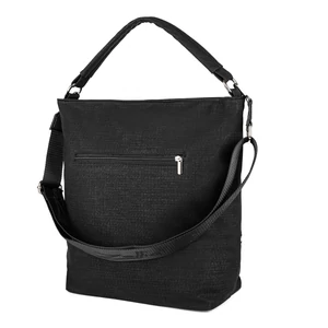 Kép 3/4 - Zellia Fekete Csillámos Szövet Hatású Női Válltáska