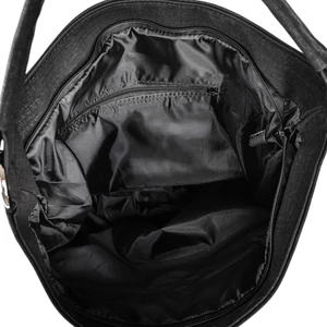 Kép 4/4 - Zellia Fekete Csillámos Szövet Hatású Női Válltáska