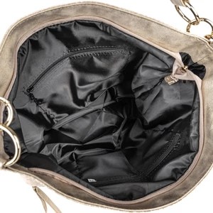 Kép 4/4 - Zellia Arany Színű Szövet Mintás Női Válltáska