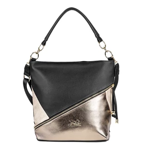 Kép 2/4 - Zellia Fekete-Arany Színű Műbőr Női Válltáska