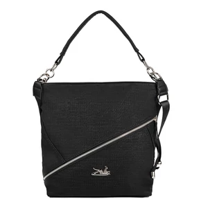 Kép 2/4 - Zellia Fekete Szövet Mintás Női Válltáska