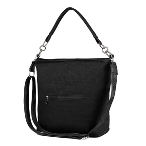 Kép 3/4 - Zellia Fekete Szövet Mintás Női Válltáska