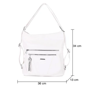 Kép 4/5 - Silvia Rosa Fehér Műbőr Női Váll- és Hátitáska
