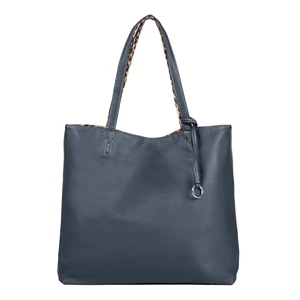 Kép 2/4 - JGL Sötétkék-Párduc Mintás Kifordítható Női Műbőr Válltáska