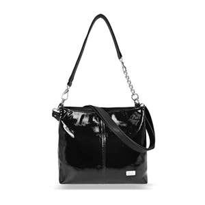 Kép 2/5 - Zellia Fekete Lakk Női Műbőr Válltáska