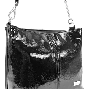Kép 4/5 - Zellia Fekete Lakk Női Műbőr Válltáska