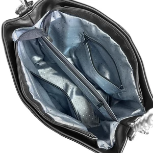 Kép 5/5 - Zellia Fekete Lakk Női Műbőr Válltáska